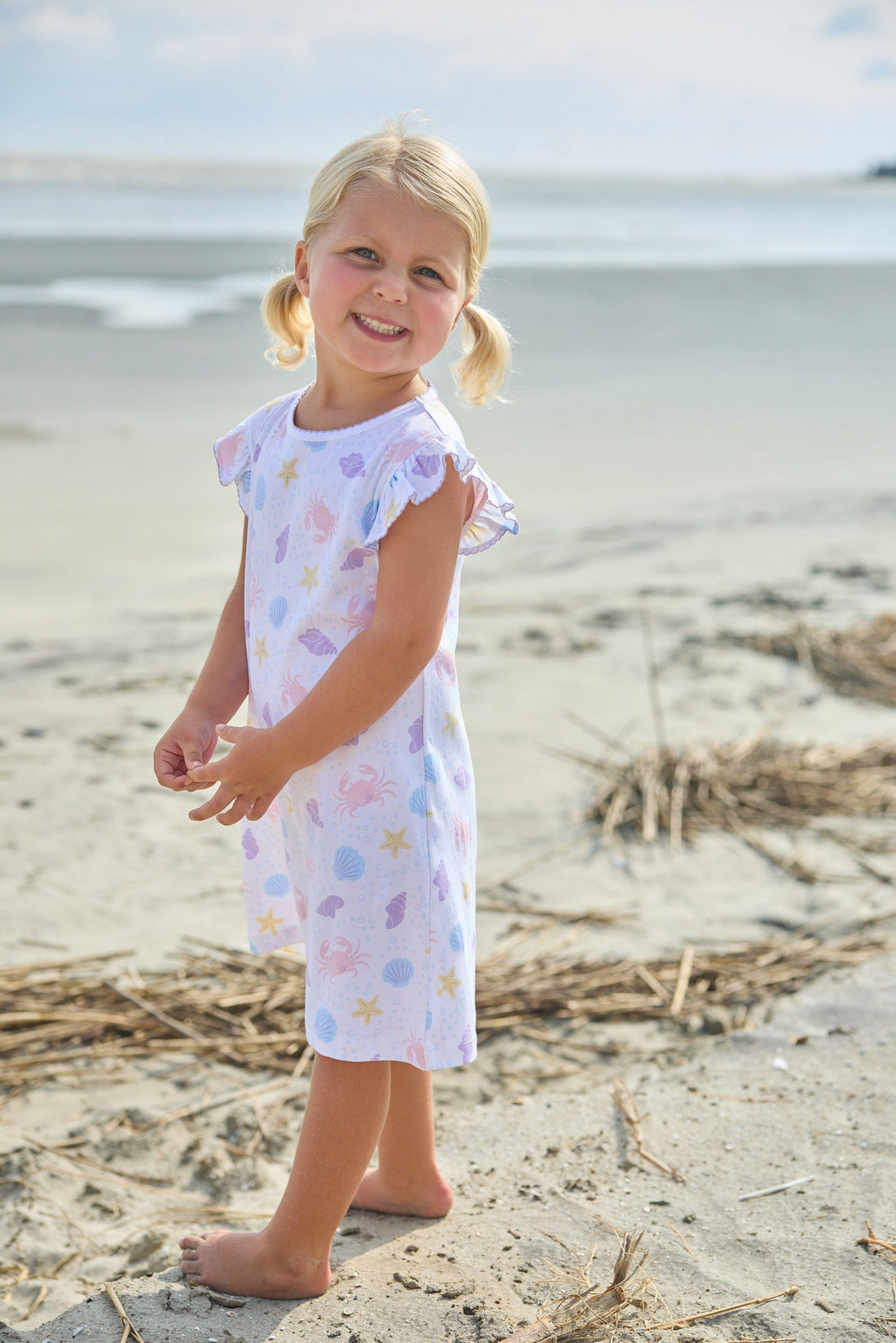 Little English | Sea Shell Angel Sleeve Dress for Toddler Girl | Little English 8 Little English | Sea Shell Angel Sleeve Dress for Toddler Girl | Little English 8