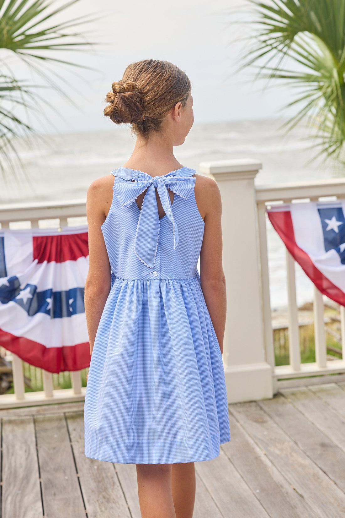 Little English | Royal Mini Gingham Bow Back Annie Dress