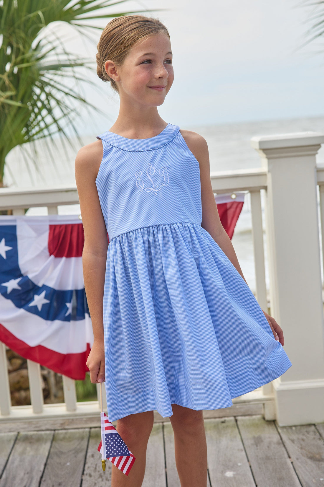 Little English | Royal Mini Gingham Bow Back Annie Dress