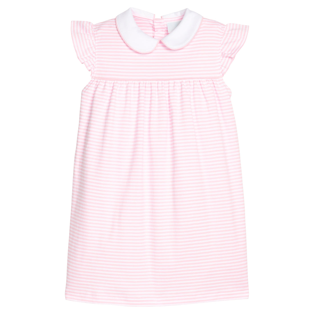 Little English | Light Pink Stripe Angel Sleeve Dress | Little English Girl's Outfit 18M Little English | Light Pink Stripe Angel Sleeve Dress | Little English Girl's Outfit 18M