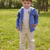 Little English classic childrens clothing toddler boy khaki twill overall with brass buttons