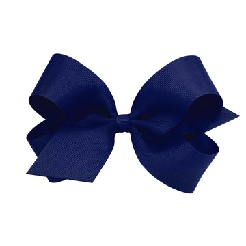 Little English traditional children's clothing. Light Navy hair bow for girls. Classic hair accessory for Fall