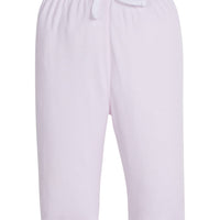 Little English traditional children's clothing.  Light pink and white set of knit baby joggers for girls