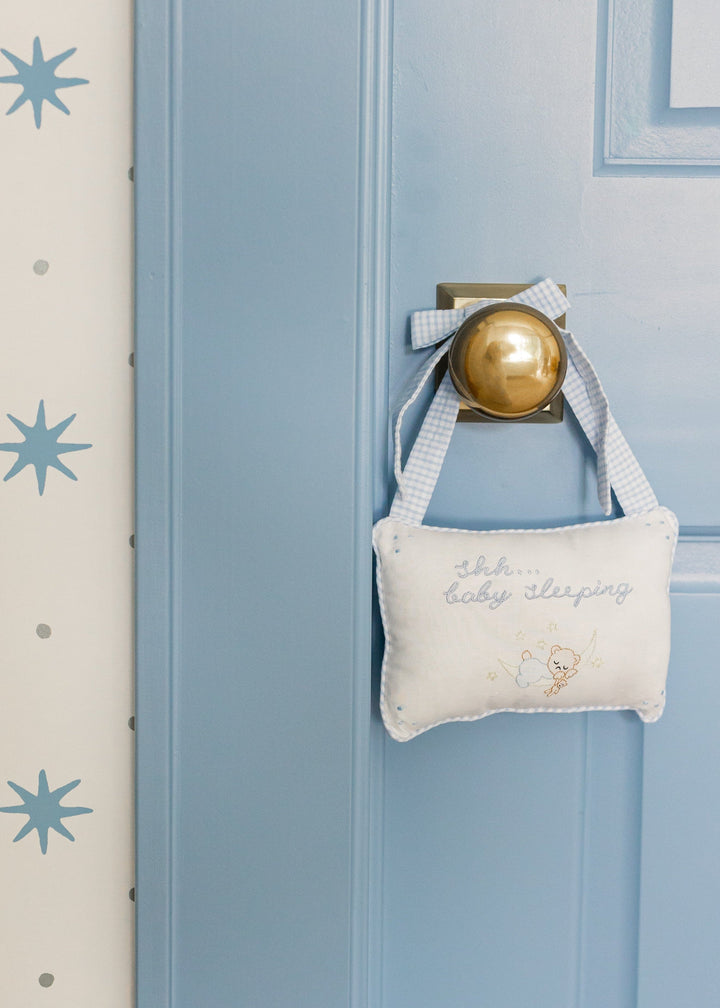 Door Pillow - Baby Boy, Little English, classic children's clothing, preppy children's clothing, traditional children's clothing, classic baby clothing, traditional baby clothing
