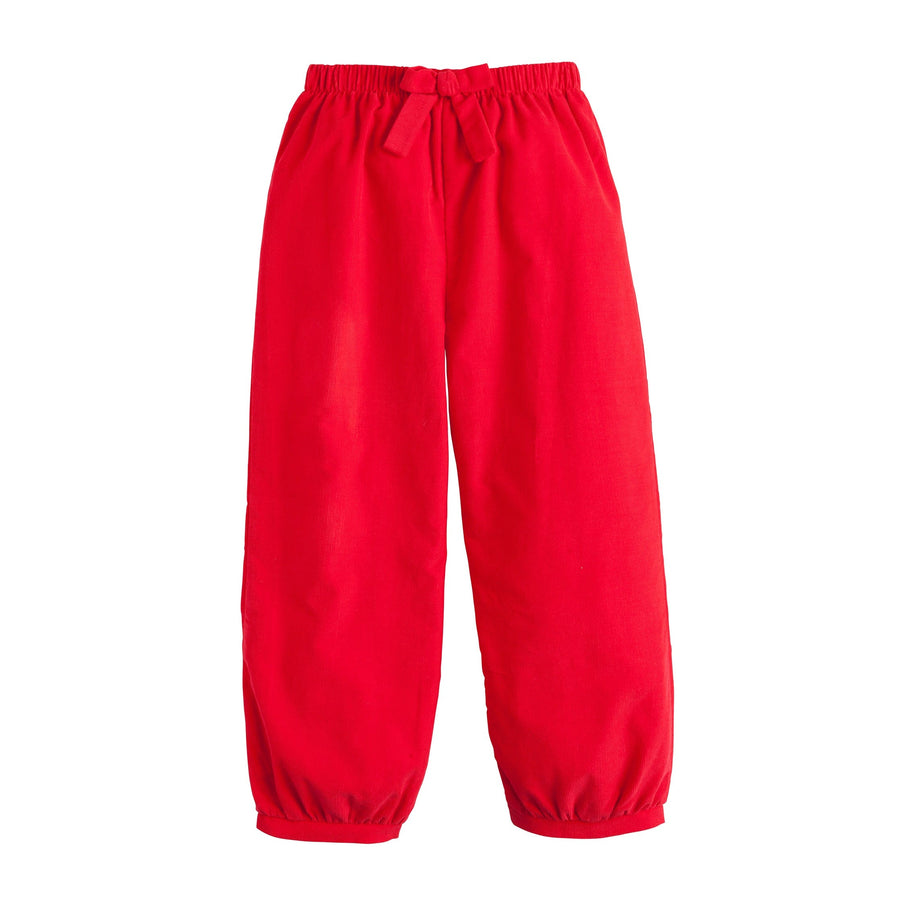 little english classic childrens clothing girls red corduroy pull on pant with bow