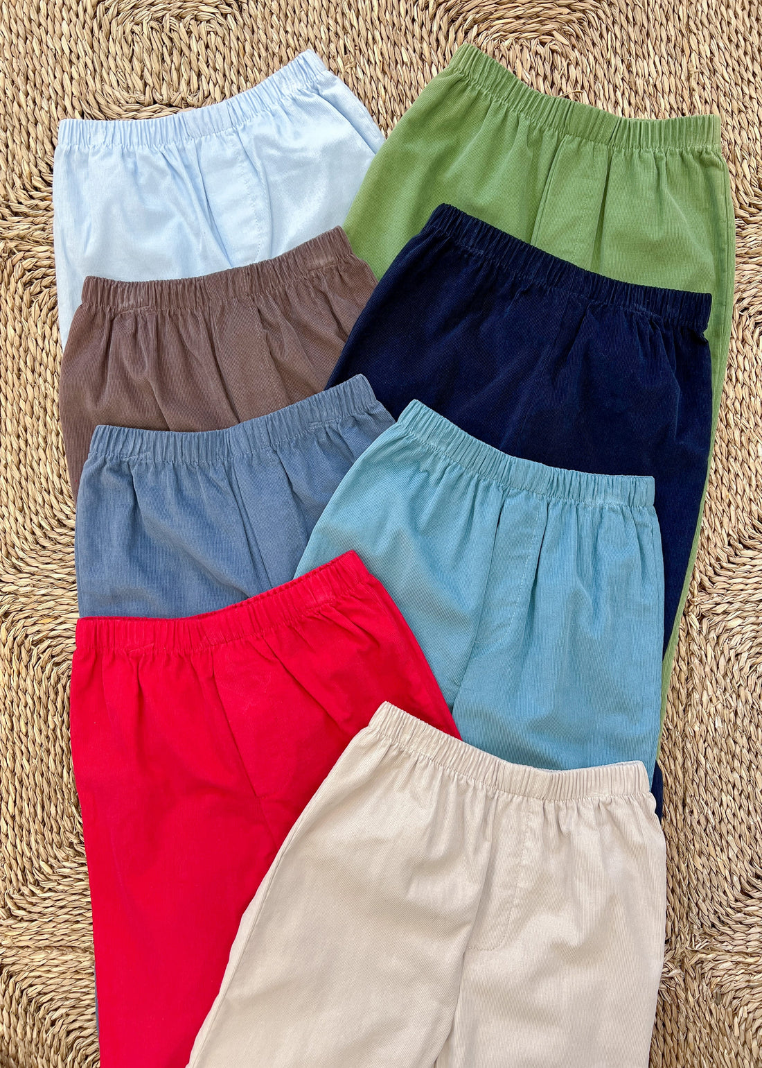 Little English boys banded pants in corduroy for fall
