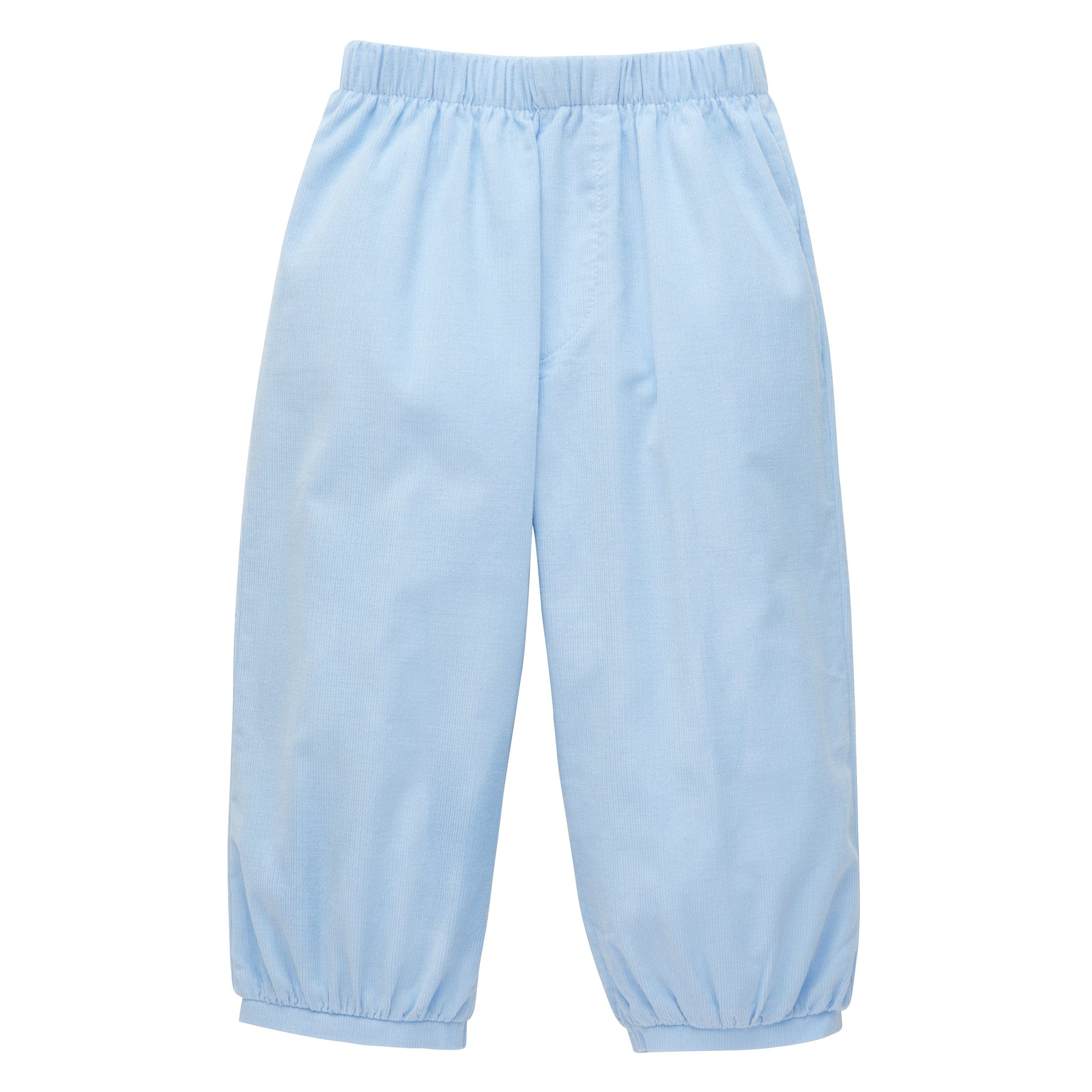 Boys Solid Elastic Waist Pants with Adjustable Drawstrings - Teal Blue –  Andora