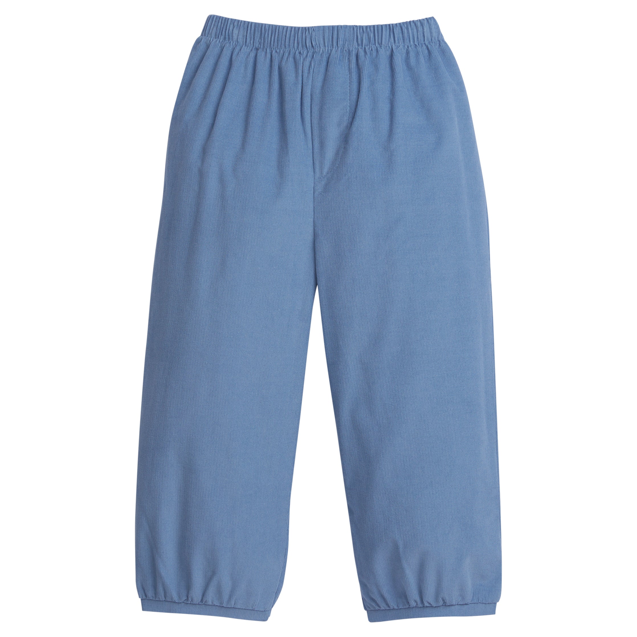 Boy's Elastic Waist Pants - Classic Blue Corduroy Bottoms – Little English