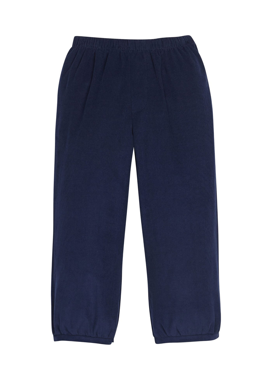 Little English classic kids clothes, banded navy corduroy pant for toddler boys with elastic waistband