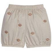 little english classic childrens clothing boys khaki short with embroidered footballs