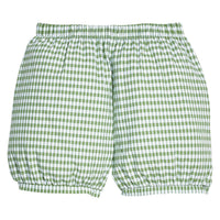 Little English classic childrens clothing.  Watercress green gingham banded shorts for little boys.