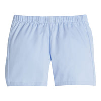 Little English traditional children's clothing.  Boy's light blue shorts with elastic waistband