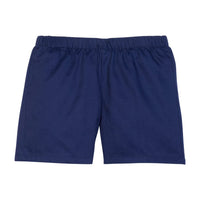 Little English classic children's clothing.  Navy twill basic shorts with elastic waistband for little boys