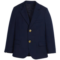 Little English traditional wool blazer for boys, classic navy blazer with gold buttons