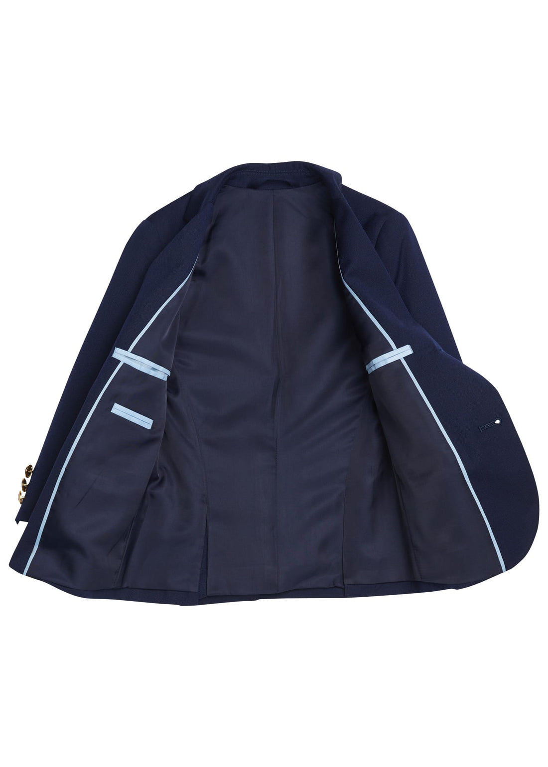 Little English traditional wool blazer for boys, classic navy blazer with gold buttons