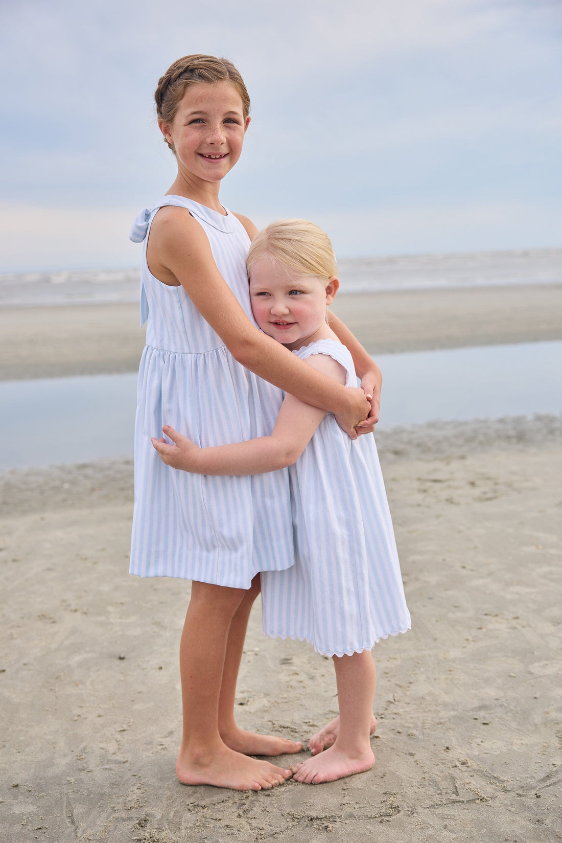 Little English | Savannah Stripe Bow Back Annie Dress - Blue Girl Halter Dress 5 Little English | Savannah Stripe Bow Back Annie Dress - Blue Girl Halter Dress 5