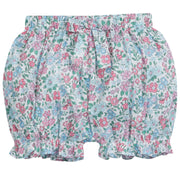 little english classic childrens clothing girls pink and blue floral bloomer with bow 