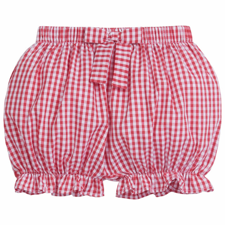 little english classic childrens clothing girls red gingham bloomer with bow