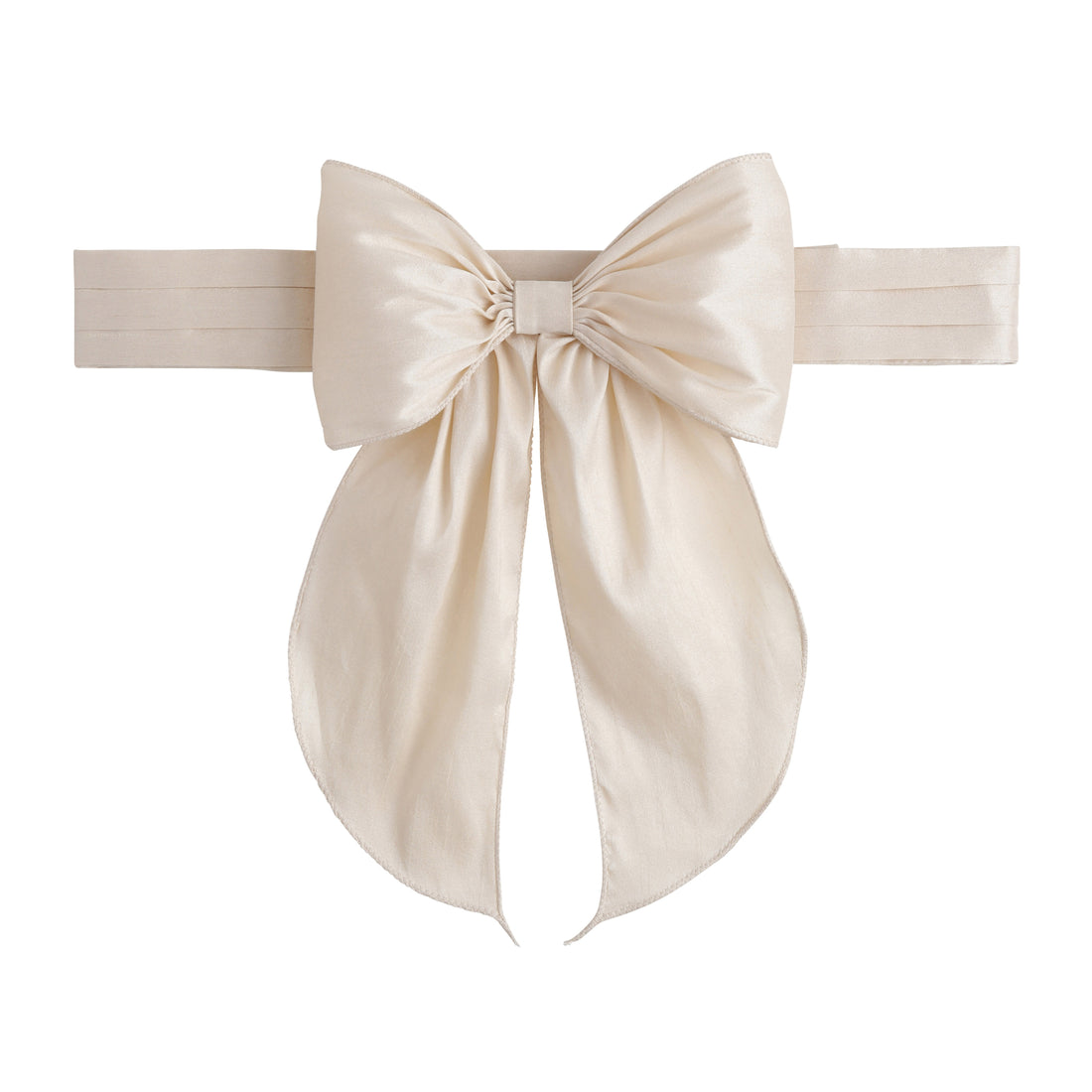 Little English flower girl dress sash, champagne fixed bow sash with adjustable closure