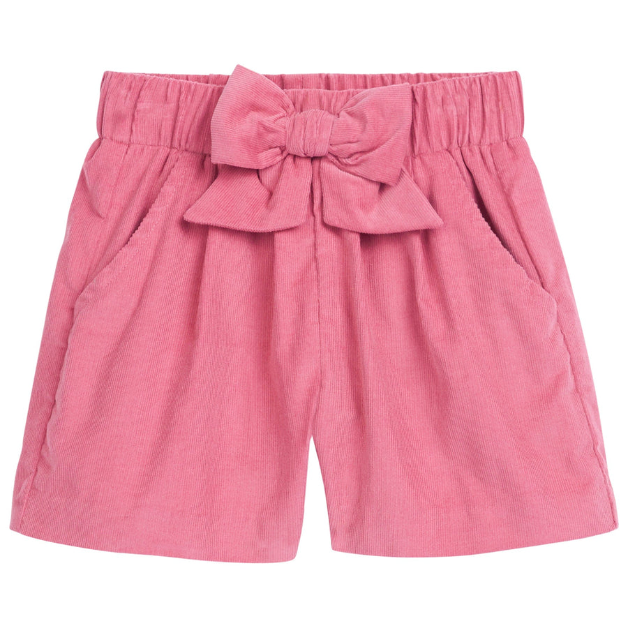 little english classic childrens clothing girls rose corduroy shorts with bow in the front
