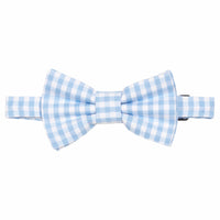 Little English traditional children's clothing.  Blue Mayfair Gingham bow tie for boys.
