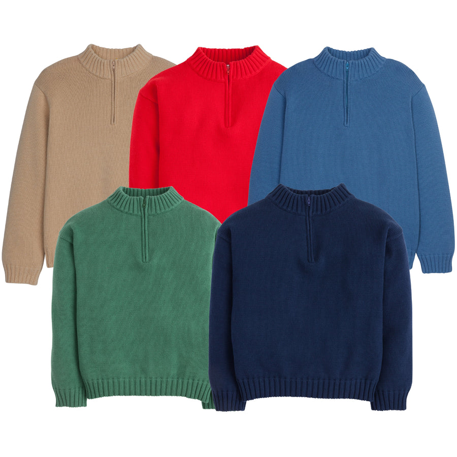 Quarter Zip Sweater - Stormy Blue