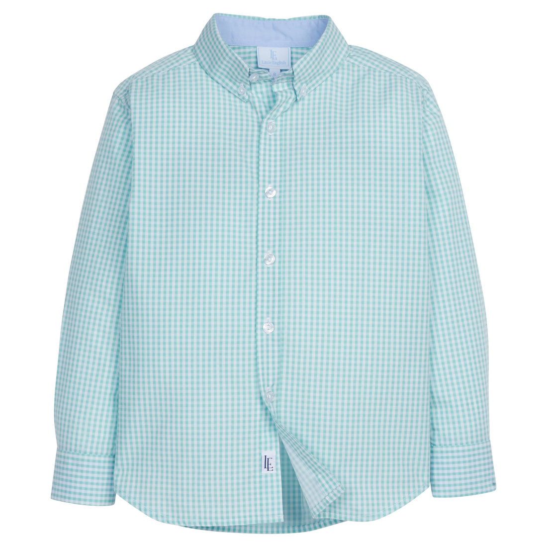 Button Down Shirt Aqua Gingham