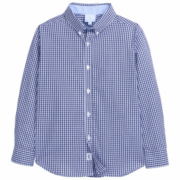 little english classic childrens clothing boys button down shirt in navy gingham