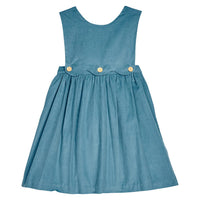 Little English traditional children's clothing. Aqua Alpine Corduroy jumper for little girls