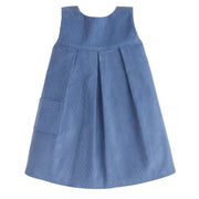 little english classic childrens clothing girls pleated jumper in stormy blue corduroy
