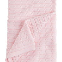 Cable Knit Blanket - Light Pink, Little English, classic children's clothing, preppy children's clothing, traditional children's clothing, classic baby clothing, traditional baby clothing
