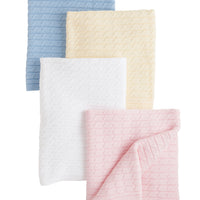 Little English classic cable knit blankets for babies