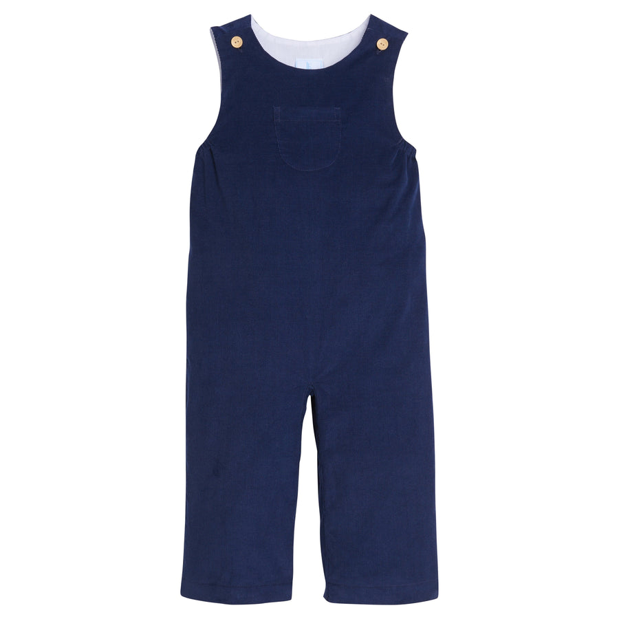 Little English traditional kids clothing, campbell overall in navy corduroy for little boys