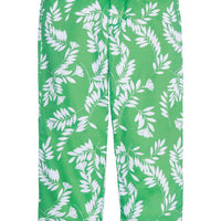 classic childrens clothing girls capri pants in green with white floral pattern