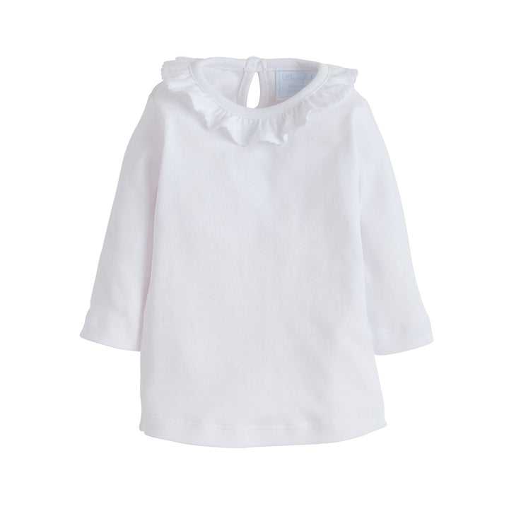 little english classic childrens clothing girls white blouse with ruffle collar