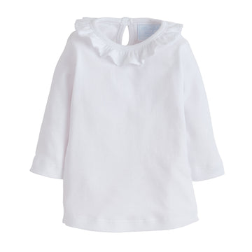 little english classic childrens clothing girls white blouse with ruffle collar