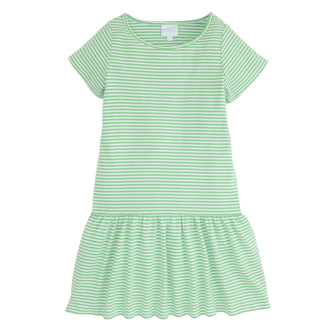 Little English | Girl's Green Striped T Shirt Dress - Casual Wear 12