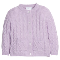 little english classic children's clothes, girls lavender cashmere blend cardigan 