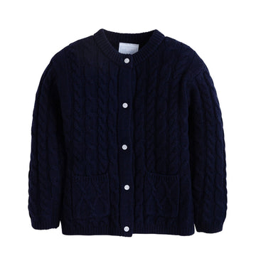 little english classic childrens clothing unisex navy cashmere blended cardigan