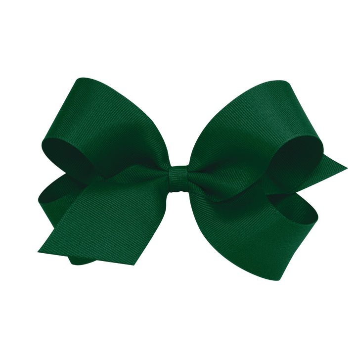 Little English traditional children's clothing. Forest green hair bow for girls. Classic hair accessory for Fall