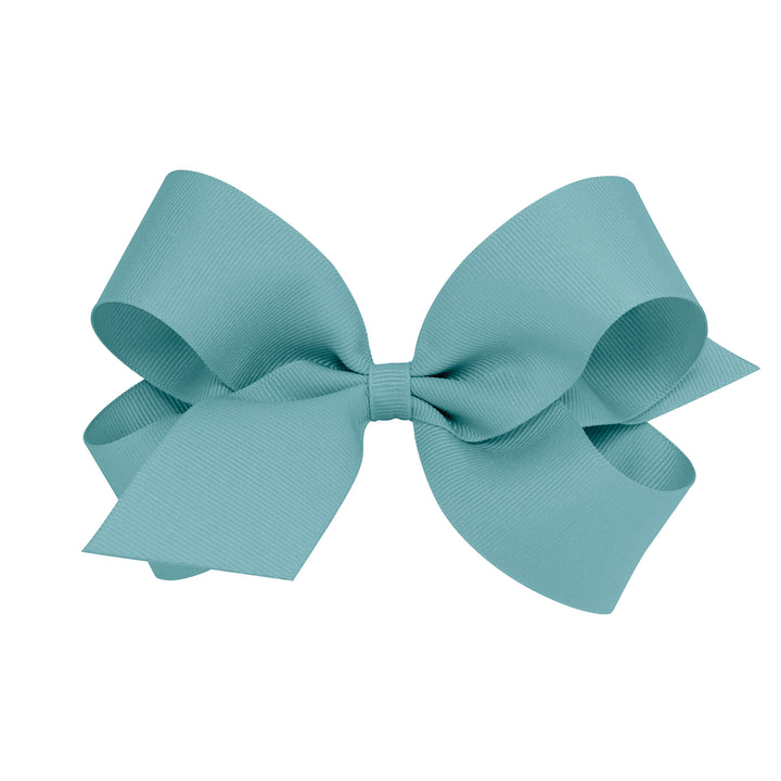 Little English traditional children's clothing. Nile blue hair bow for girls. Classic hair accessory for Fall