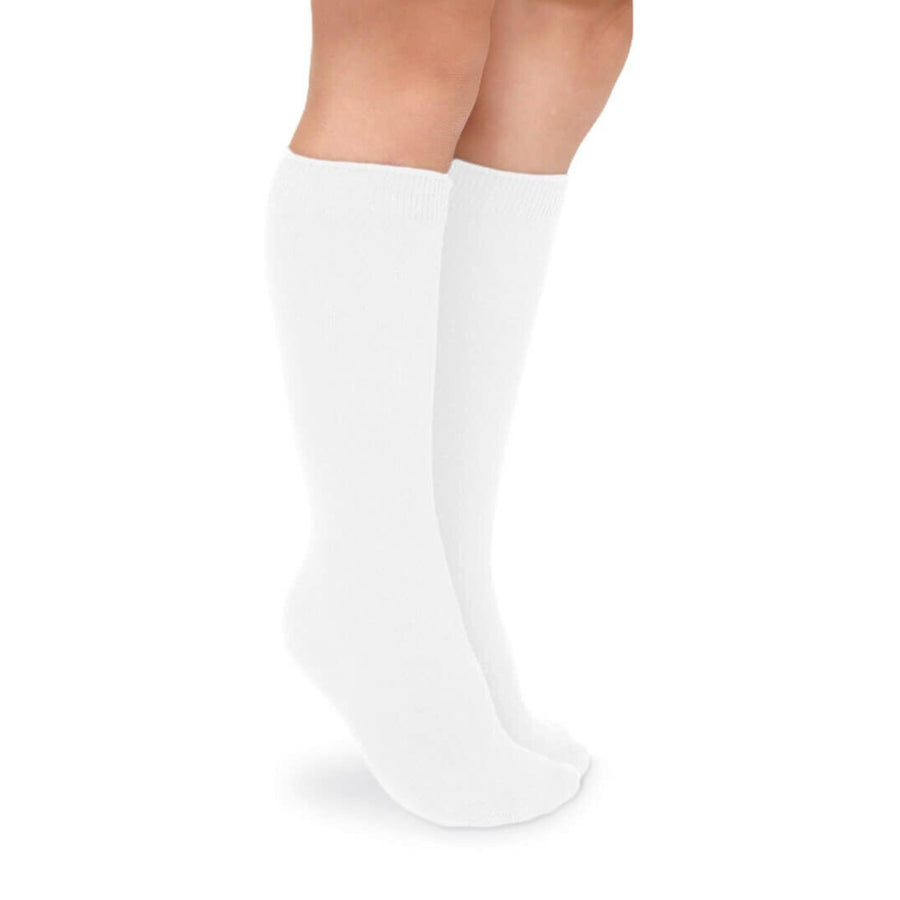 Little English classic children's clothing, plain classic white knee high socks for boys and girls.