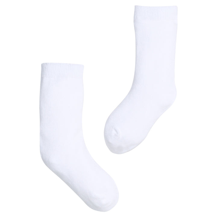 Little English classic children's clothing, plain classic white knee high socks for boys and girls.
