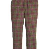Little English traditional children's clothing, classic pant with zipper and belt loops in olive, marron, and blue Thornhill Plaid for boys