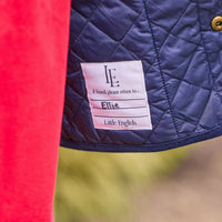 Little English classic children's clothing unisex navy quilted jacket with corduroy details 