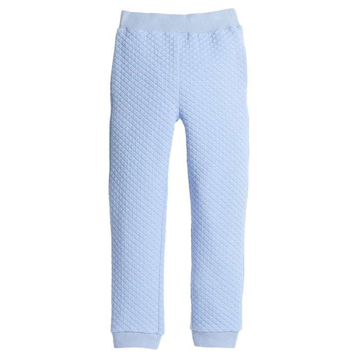 little english classic children's clothing boys quilted jogger pant in light blue 