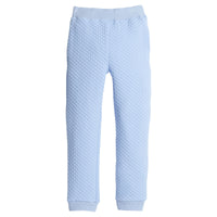 little english classic children's clothing boys quilted jogger pant in light blue 