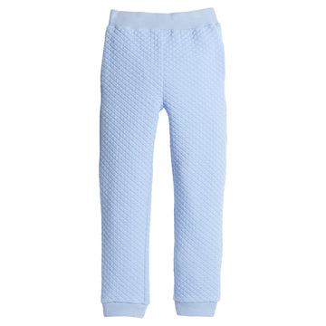 little english classic children's clothing boys quilted jogger pant in light blue 