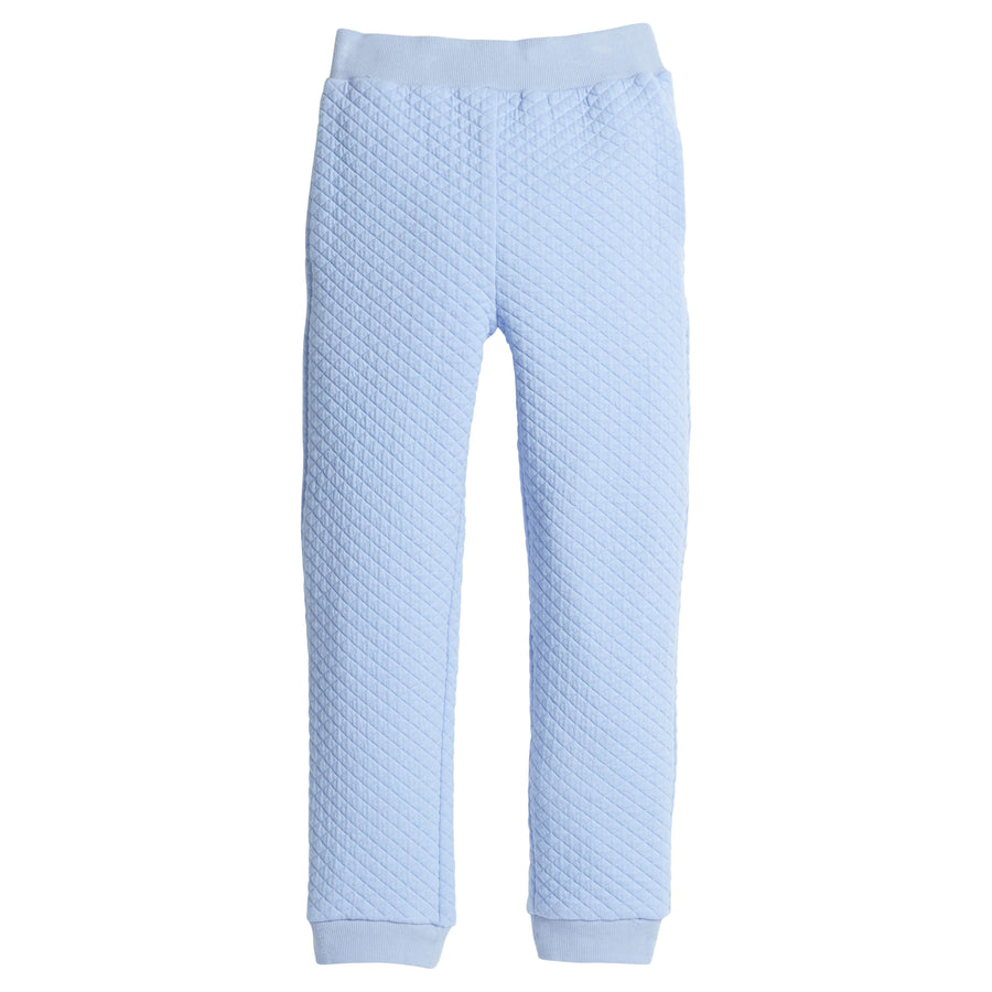 little english classic children's clothing boys quilted jogger pant in light blue 