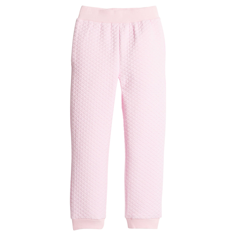 little english classic children's clothing girls quilted jogger in light pink 